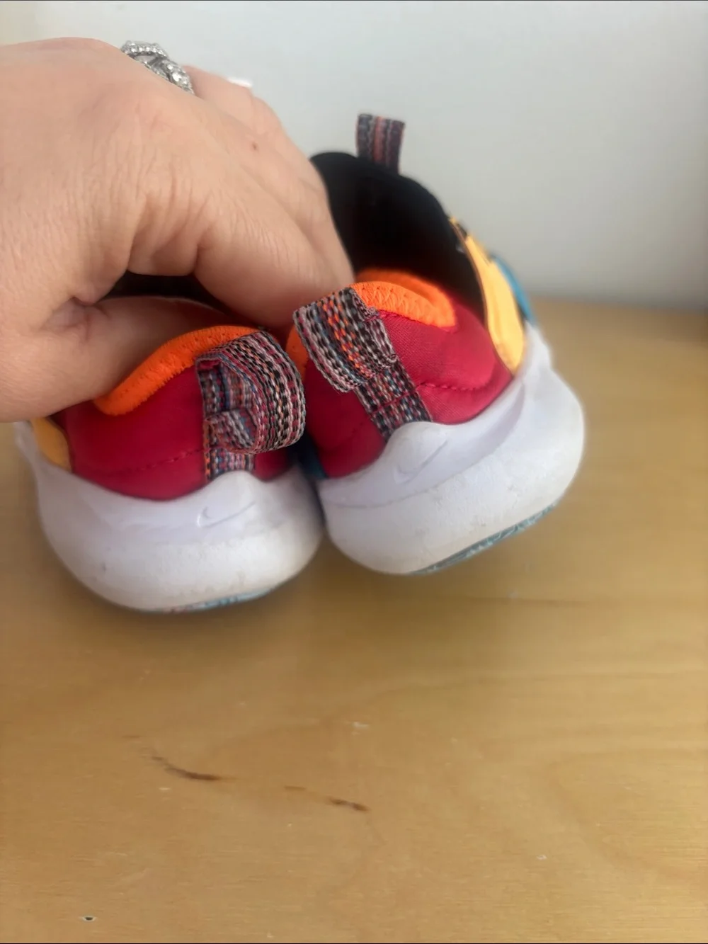 Nike Kids Black, Blue, Yellow and Red Slip-On Sneakers